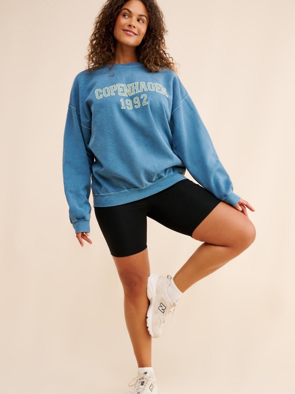 Anthropologie faded blue graphic crewneck sweatshirt
